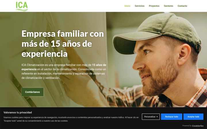 Screenshot of icaclimatizacion.com