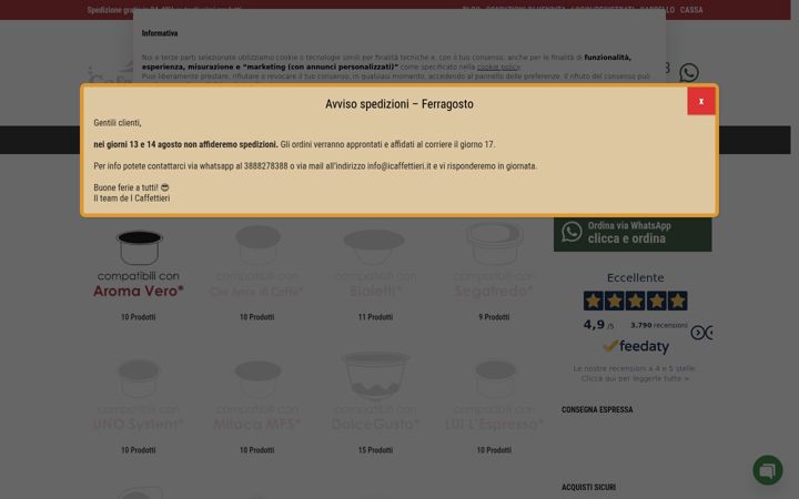 Screenshot of icaffettieri.it
