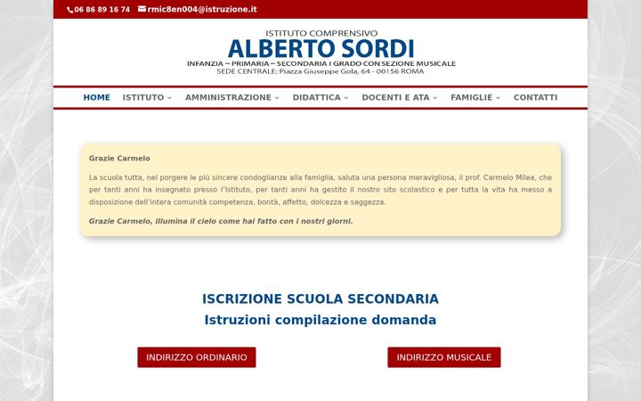 Screenshot of icalbertosordi.edu.it