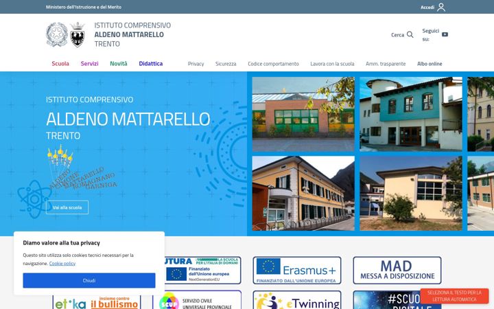 Screenshot of icaldenomattarello.edu.it