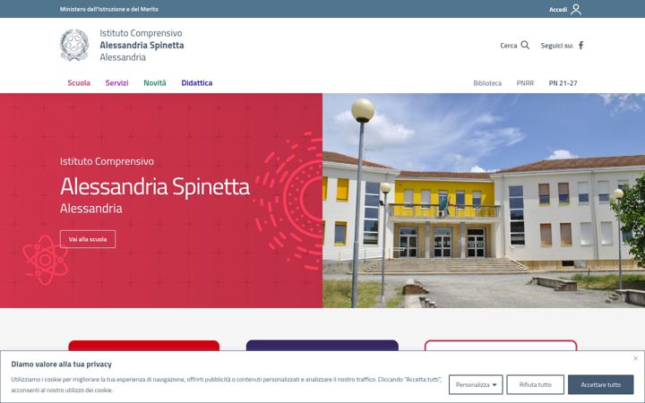 Screenshot of icalessandriaspinetta.edu.it