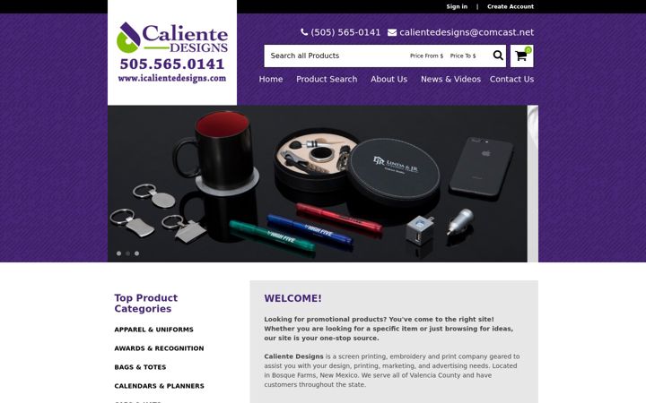 Screenshot of icalientedesigns.com