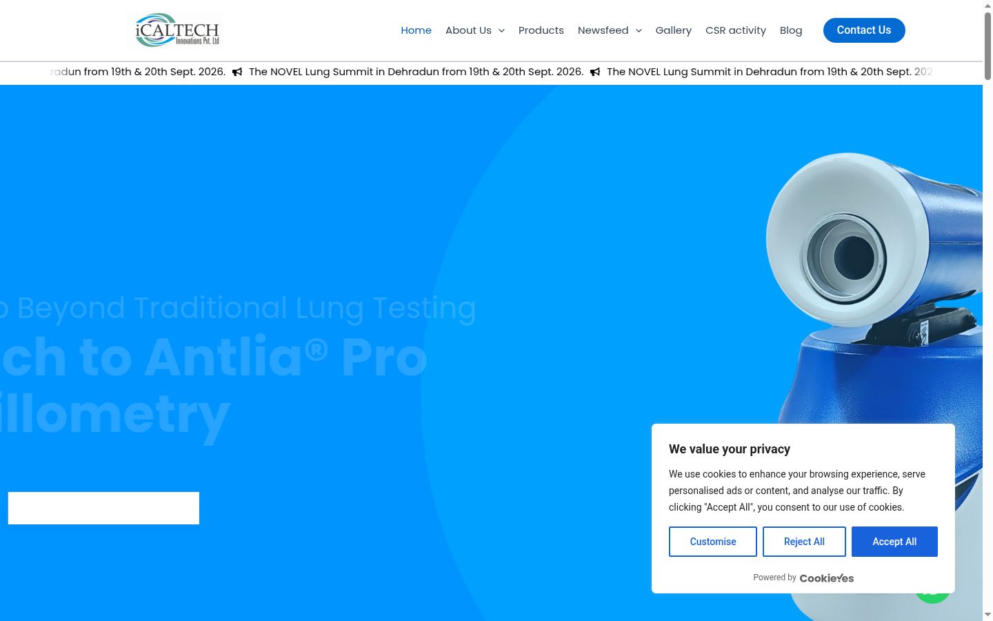 Screenshot del banner di consenso mostrato prima di qualsiasi interazione
