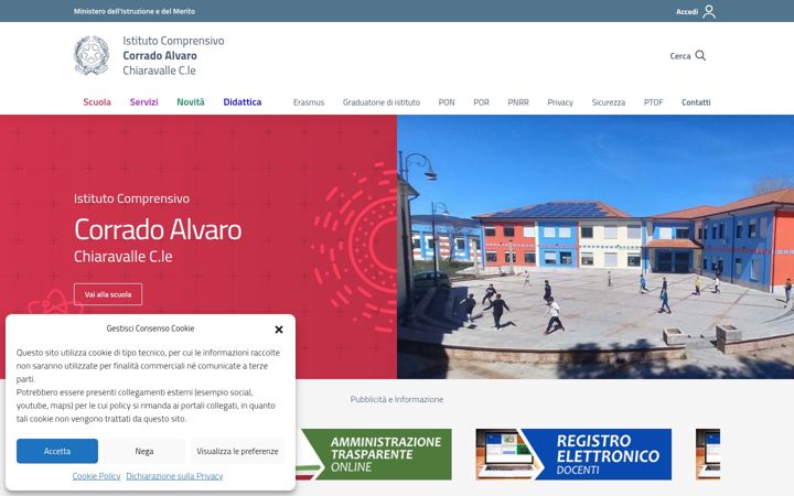 Screenshot of icalvarochiaravalle.edu.it