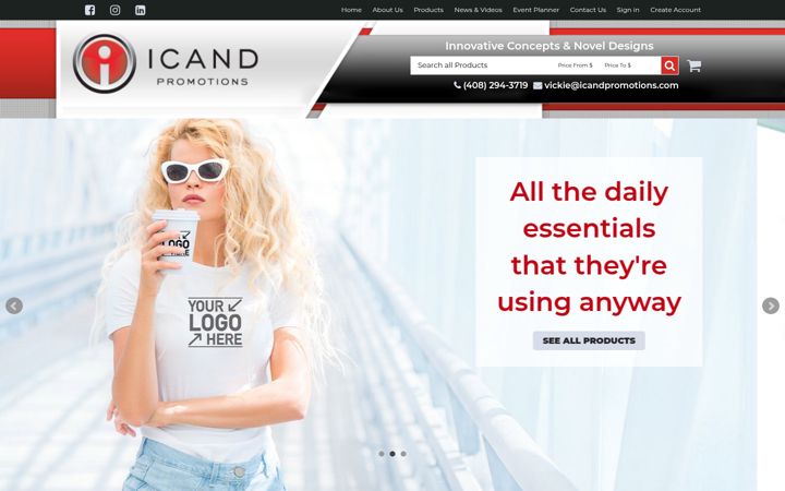 Screenshot of icandpromotions.com