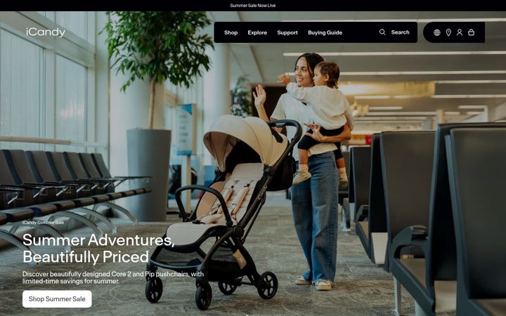 Kuvakaappaus sivustosta icandyworld.com