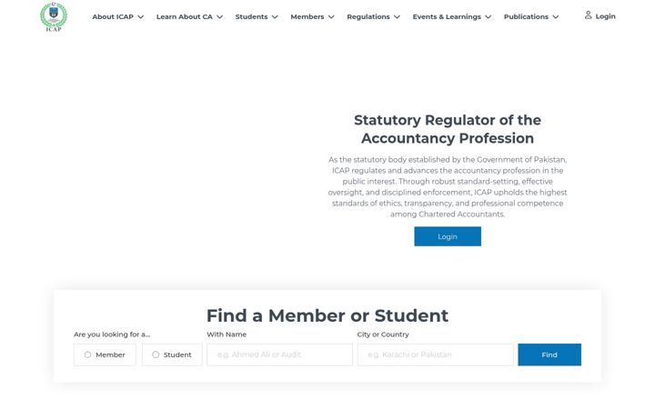 Screenshot of icap.org.pk
