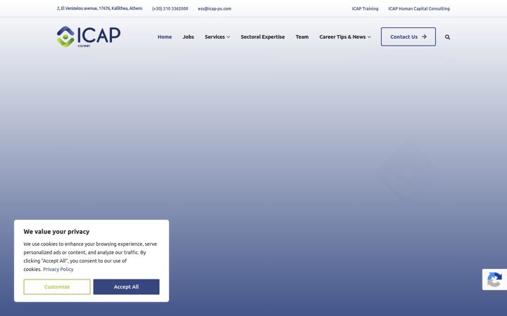 Screenshot of icapcareer.com