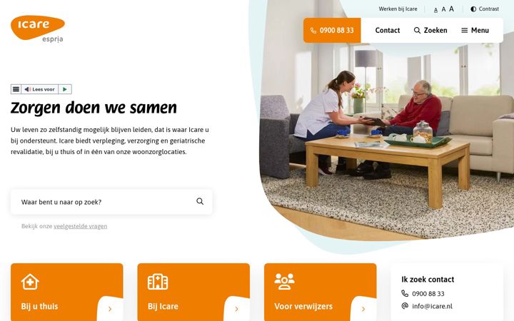 Screenshot of icare.nl