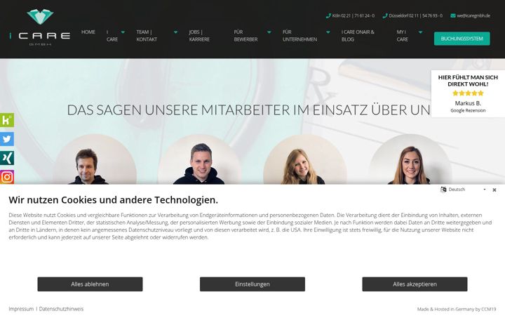 Screenshot of icaregmbh.de