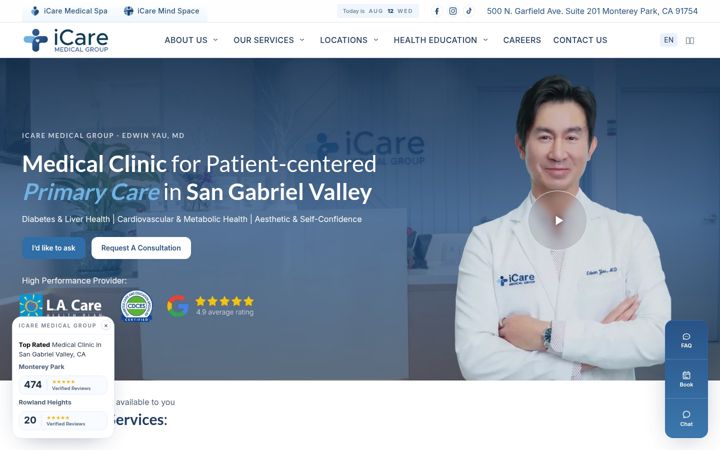Screenshot of icaremdgroup.com