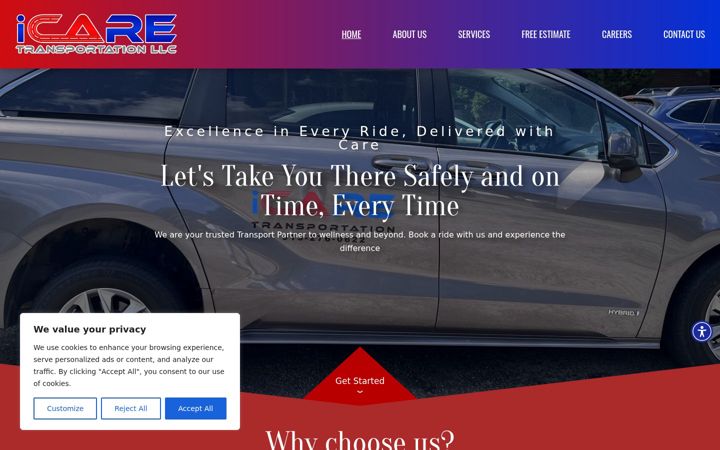 Screenshot of icaretransportationllc.com