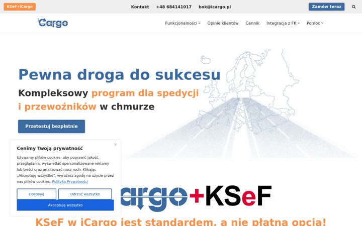 Screenshot of icargo.pl
