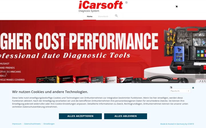 Ekrano kopija icarsoft-shop.de