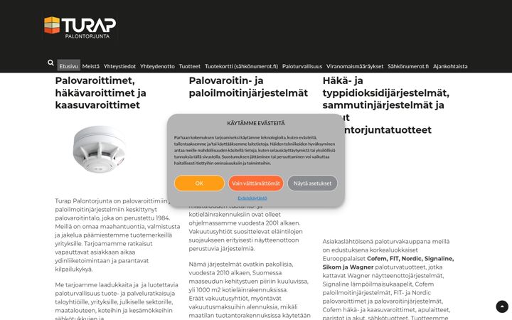 Screenshot of icas.fi