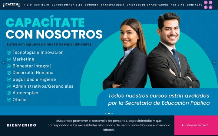 Screenshot of icatech.edu.mx