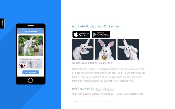 Screenshot of icaughttheeasterbunny.com