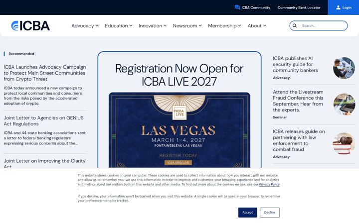 Screenshot of icba.org