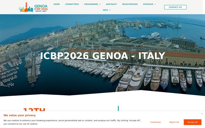 Screenshot of icbp2026.org