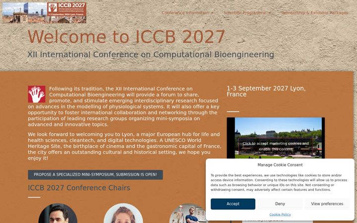 Screenshot of iccb2027.org