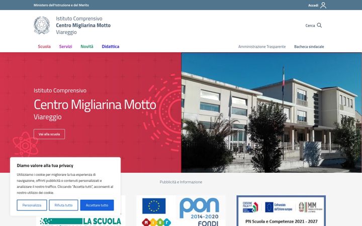 Screenshot of iccentromigliarinamotto.edu.it