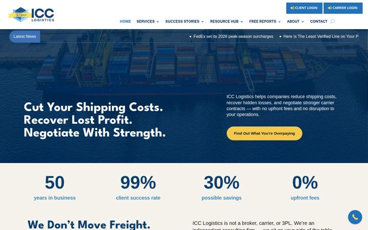 Screenshot di icclogistics.com