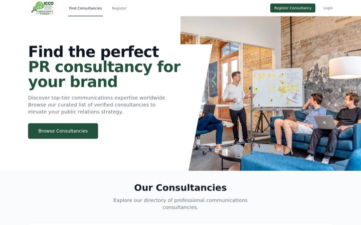 Screenshot of iccoagencyfinder.com