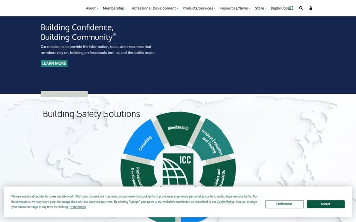 Screenshot van iccsafe.org
