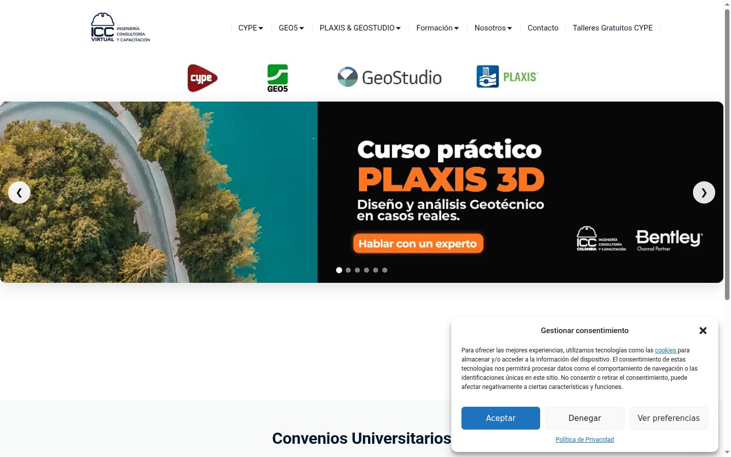 Screenshot of the consent banner shown before any interaction