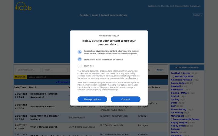Screenshot of icdb.tv