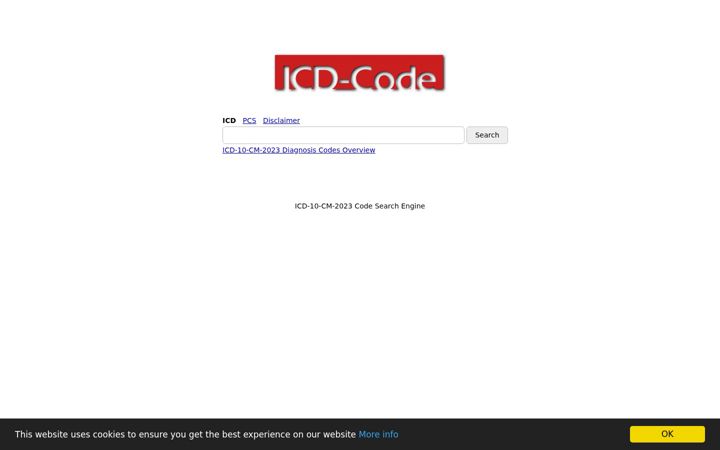 Screenshot of icdcode.net