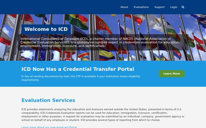 Screenshot of icdeval.com