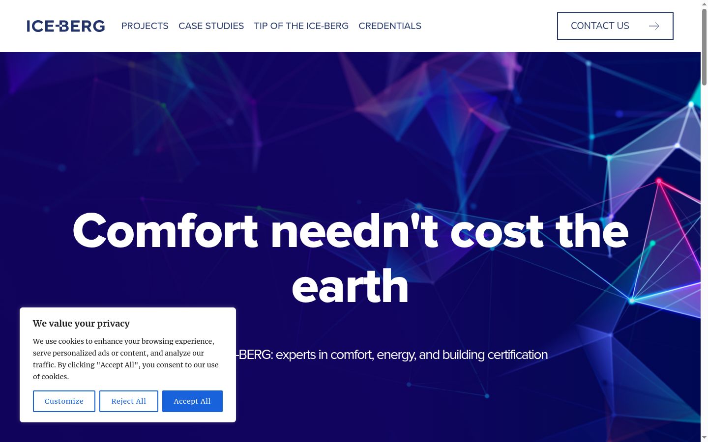 Screenshot del banner di consenso mostrato prima di qualsiasi interazione