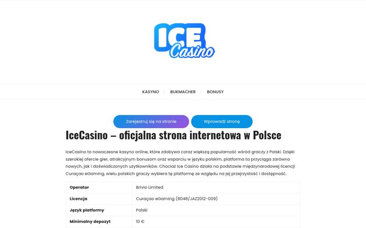 Screenshot of ice-cassino.br.com