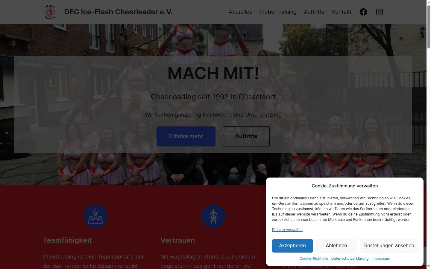 Screenshot del banner di consenso mostrato prima di qualsiasi interazione