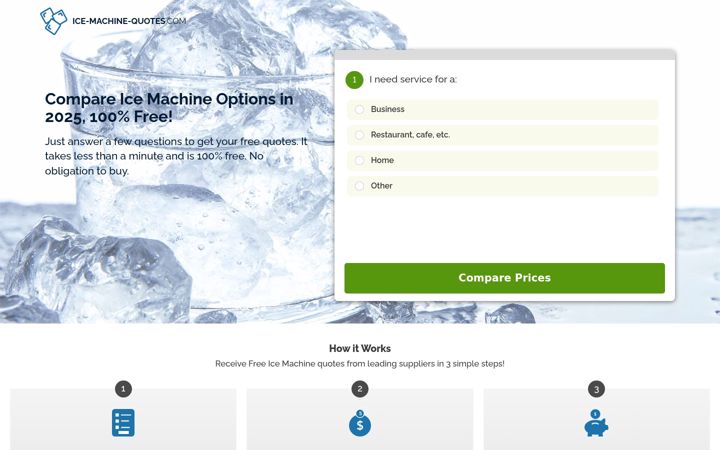 Screenshot of ice-machine-quotes.com