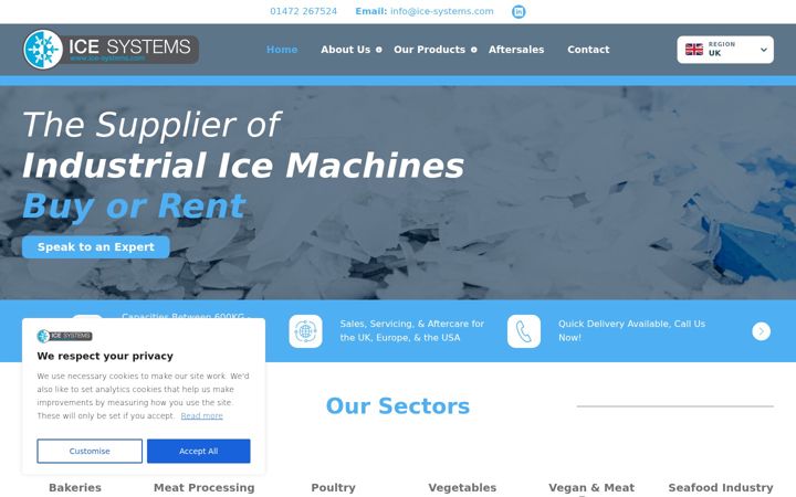 Kuvakaappaus sivustosta ice-systems.com