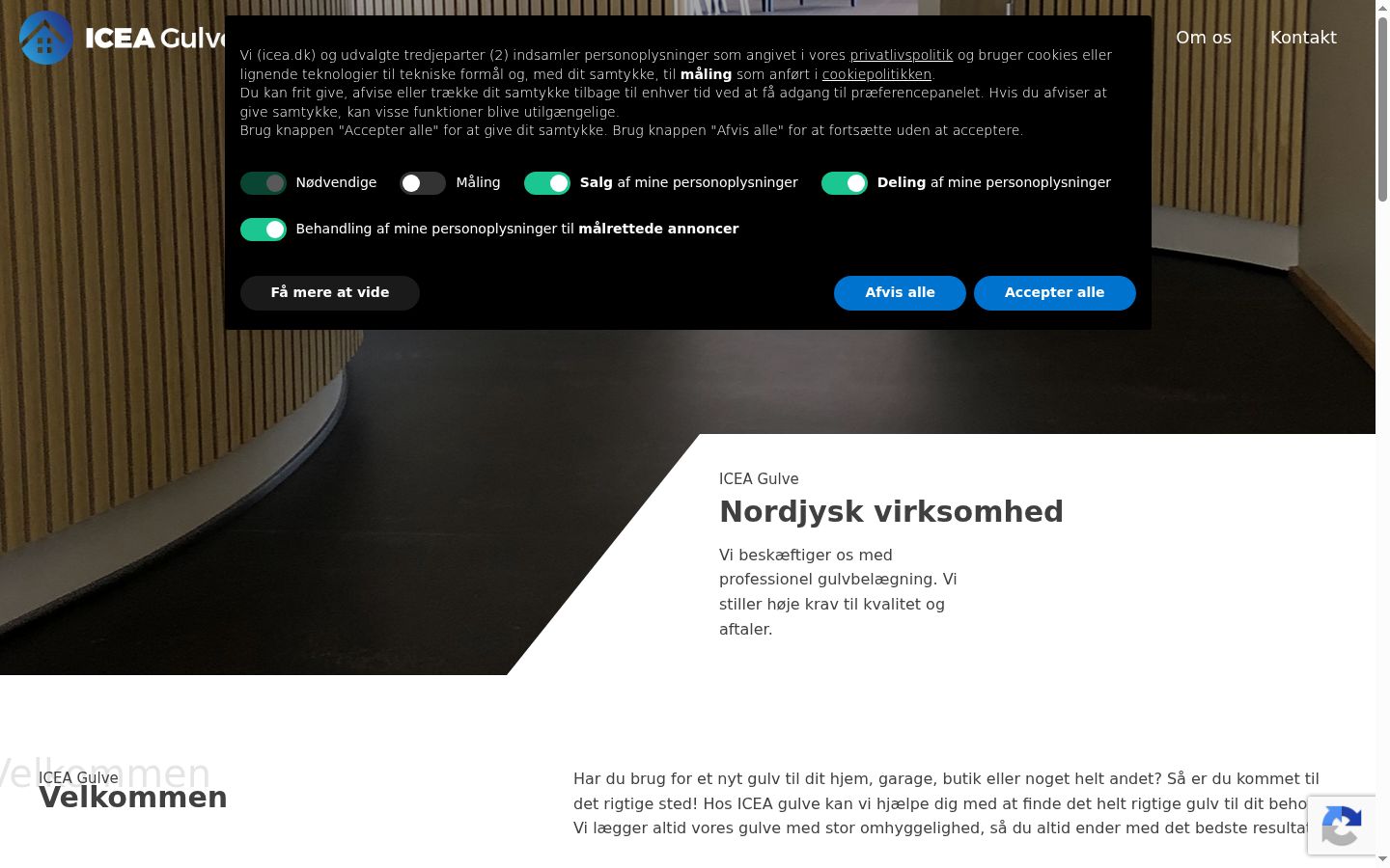 Screenshot tal-banner tal-kunsens muri qabel kwalunkwe interazzjoni