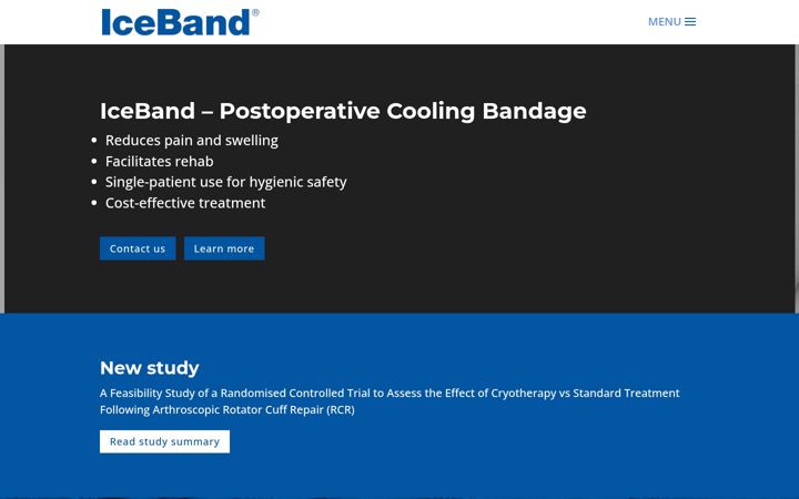 Kuvakaappaus sivustosta icebandmedical.com