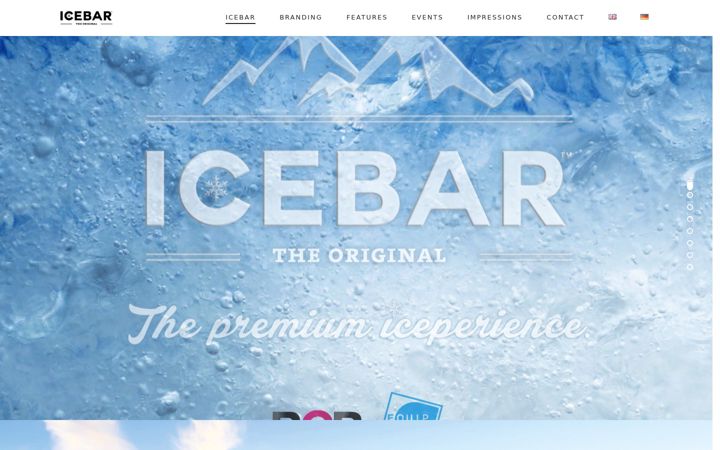 Kuvakaappaus sivustosta icebar-original.com