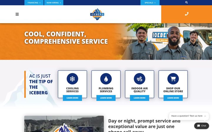 Screenshot of icebergcooling.com