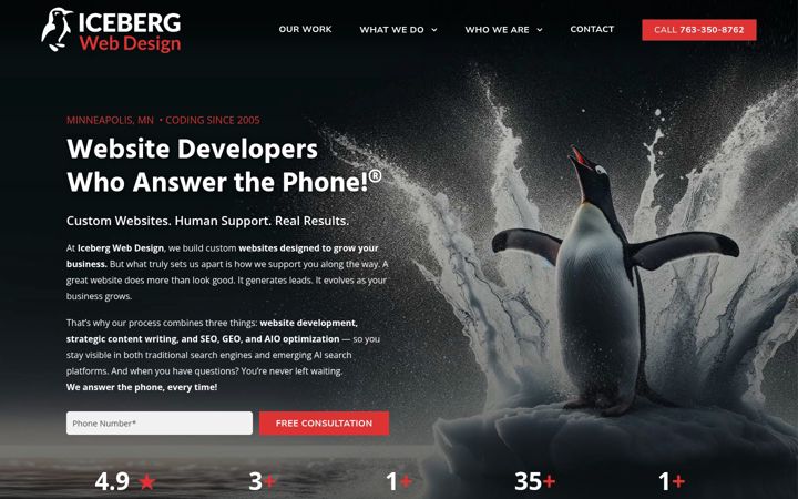 Skärmbild av iceberghosting.com