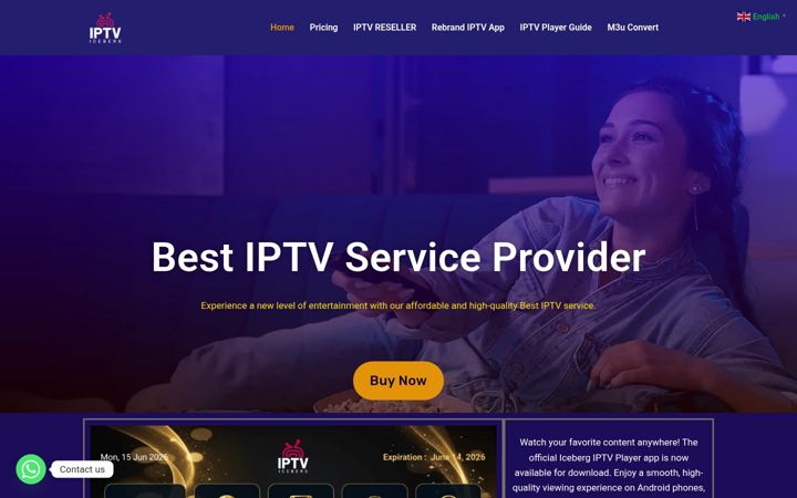 Screenshot of icebergiptv.com