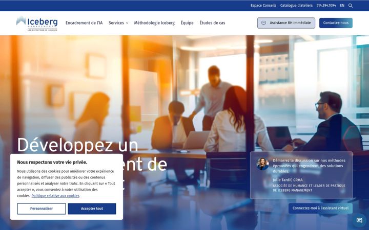 Screenshot of icebergmanagement.ca