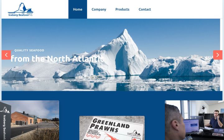 Screenshot of icebergseafood.dk