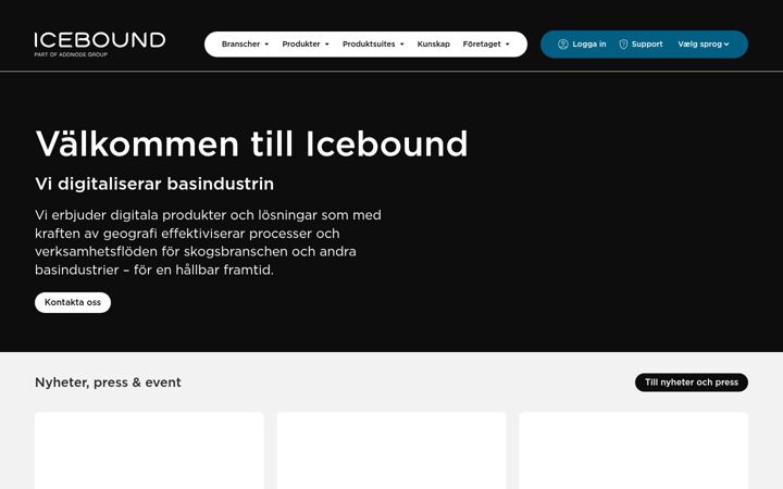 Screenshot of icebound.com