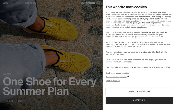 Screenshot of icebug.com