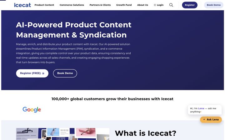 Screenshot of icecat.com