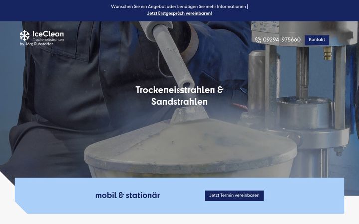 Screenshot of iceclean-co2.de
