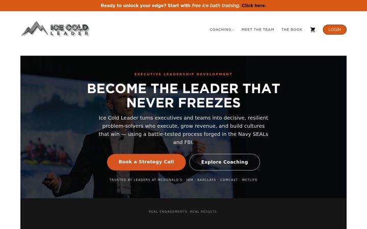 Screenshot of icecoldleader.com
